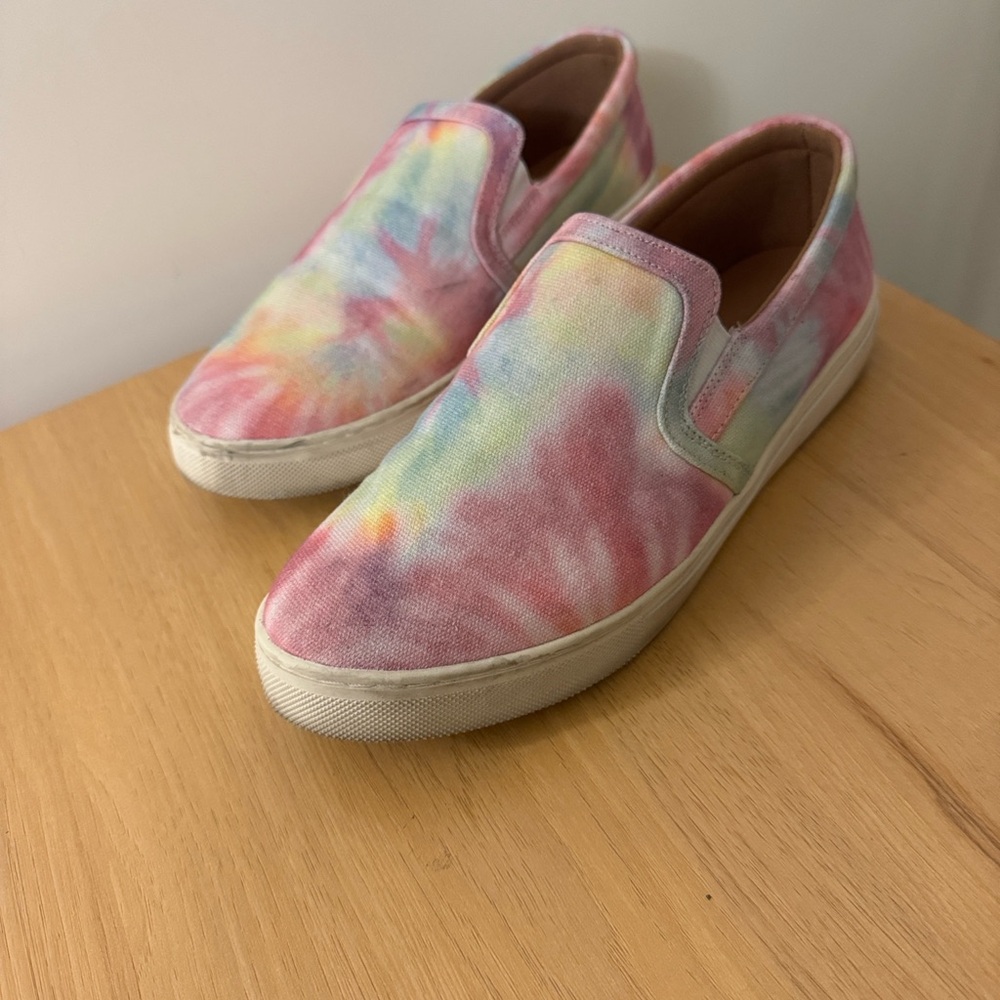 Indigo Kids Tie-Dye Slip-On Sneakers - Pink Blue Yellow